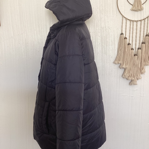 $388 Eileen Fisher Eggshell Recycled Nylon Short Puffer Coat Navy Ink Blue S - Picture 6 of 13